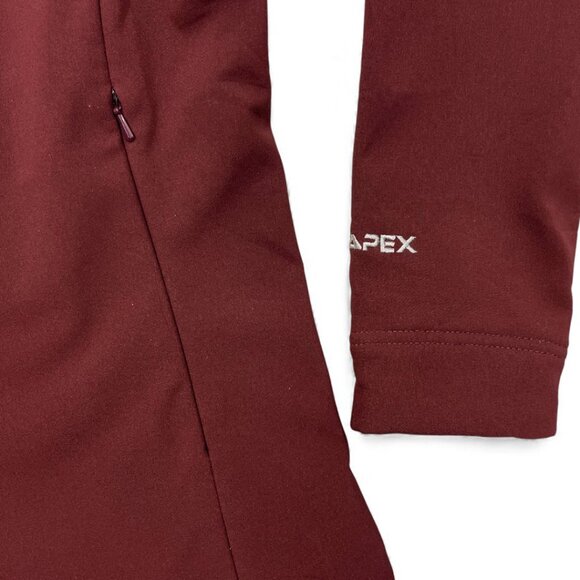 The North Face Apex Soft Shell Fleece Lined Burgundy Zip Jacket Women's Large - Picture 4 of 9